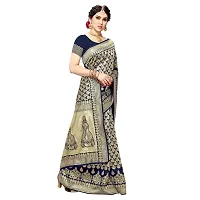 Fabulous Silk Blend Jacquard Saree with Blouse piece For Women-thumb3