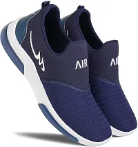 Stylish Navy Blue Mesh Running Shoes For Men-thumb2