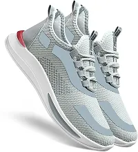 Stylish Grey Mesh Running Shoes For Men-thumb2