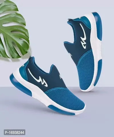 Stylish Blue Mesh Running Shoes For Men-thumb0