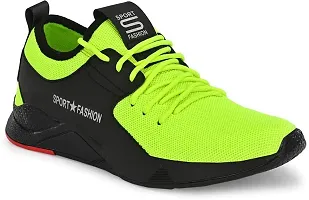 Stylish Green Mesh Running Shoes For Men-thumb1