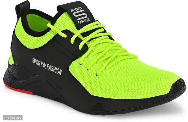 Stylish Green Mesh Running Shoes For Men-thumb2