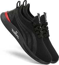 Stylish Black Mesh Running Shoes For Men-thumb1