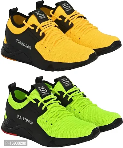 Stylish Multicoloured Mesh Running Shoes For Men-thumb0
