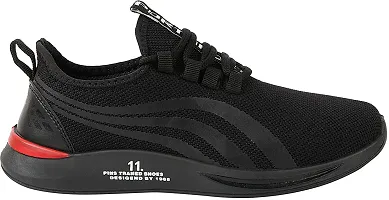 Stylish Black Mesh Running Shoes For Men-thumb2