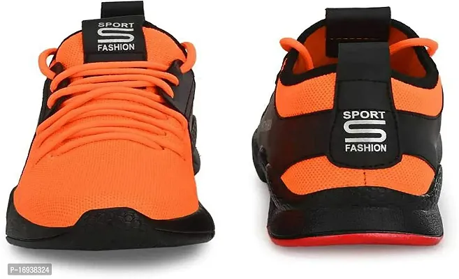Stylish Orange Mesh Running Shoes For Men-thumb3
