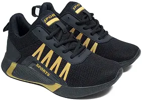 Stylish Black Mesh Running Shoes For Men-thumb1