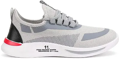 Stylish Grey Mesh Running Shoes For Men-thumb1