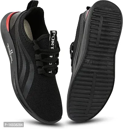 Stylish Black Mesh Running Shoes For Men-thumb0