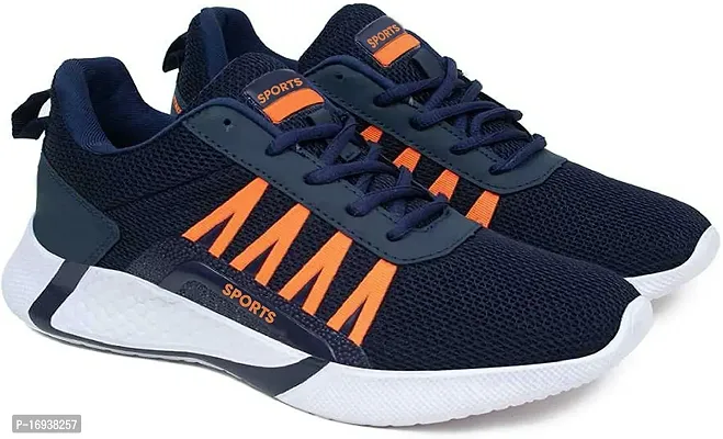 Stylish Blue Mesh Running Shoes For Men-thumb0