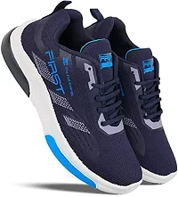 Stylish Navy Blue Mesh Running Shoes For Men-thumb1