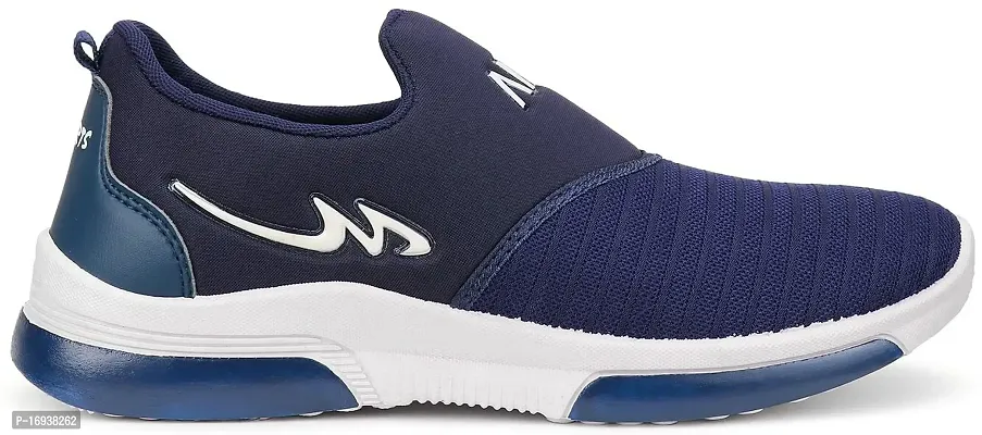 Stylish Navy Blue Mesh Running Shoes For Men-thumb4