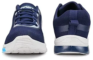 Stylish Navy Blue Mesh Running Shoes For Men-thumb3
