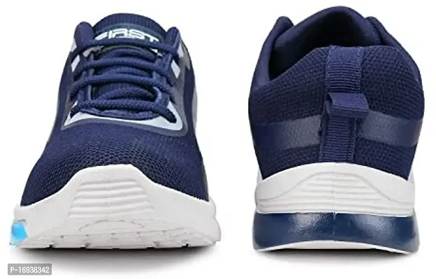 Stylish Navy Blue Mesh Running Shoes For Men-thumb4