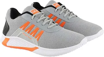Stylish Grey Mesh Running Shoes For Men-thumb1
