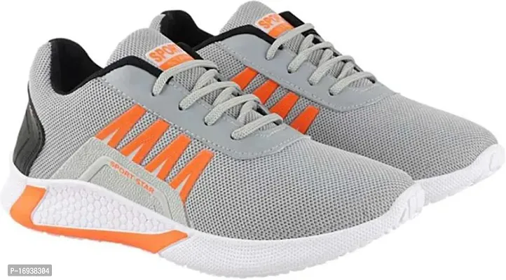 Stylish Grey Mesh Running Shoes For Men-thumb2