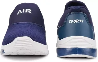 Stylish Navy Blue Mesh Running Shoes For Men-thumb1