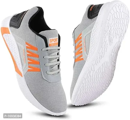 Stylish Grey Mesh Running Shoes For Men-thumb3