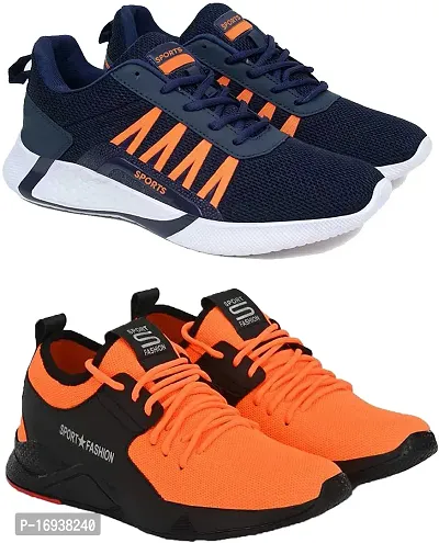 Stylish Multicoloured Mesh Running Shoes For Men-thumb0