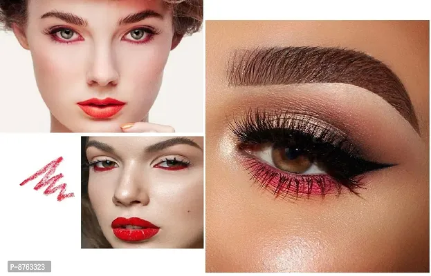 LONG WEAR WATER PROOF HOT RED PENCIL KAJAL FOR 2 IN 1 BEAUTIFUL LOOK COMBO of 9-thumb3