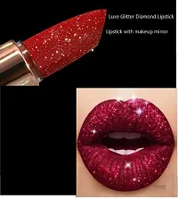 Matte to Glitter Lipstick Long Lasting Diamond Red Glitter Sparkly Waterproof Lipstick Metallic Shimmer you can apply lips and eyes multi use lipstick .-thumb4