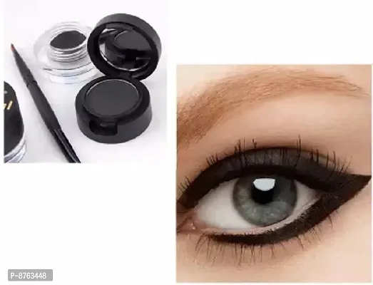 Matte finish Long Lasting Drama Eyestudio Jet Black Gel Kajal /Eyeliner Cake Smooth Creamy  Pressed Powder For Professional Bridal Makeup