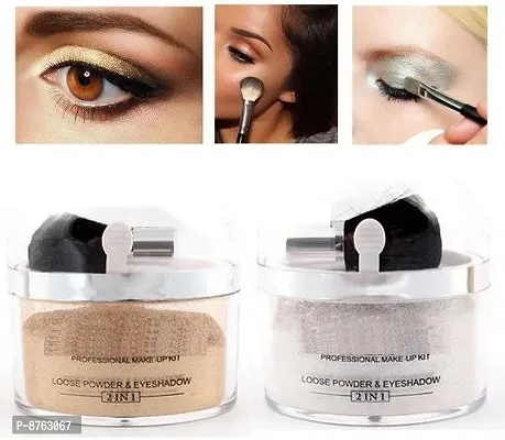 New Silver And Gold Shiny Face Makeup Shimmer Powdery Highlighter (Silver, Gold)