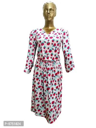 Lavennder Women's Sleeve Floral Print Faux Wrap Long Dress (Style 08, X-Large)-thumb0