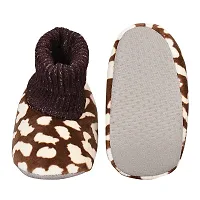 Comfortable Brown Synthetic Printed Booties For Infants-thumb2
