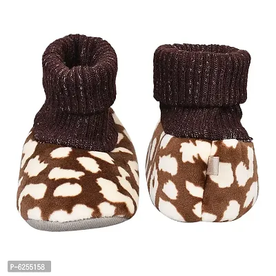 Comfortable Brown Synthetic Printed Booties For Infants-thumb4