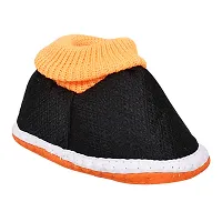 Comfortable Black Synthetic Printed Booties For Infants-thumb1
