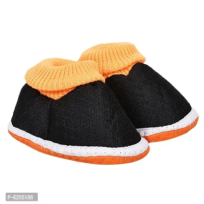 Comfortable Black Synthetic Printed Booties For Infants-thumb0