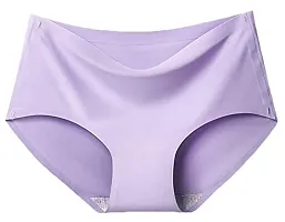 VANILLAFUDGE Multi Color Seamless Panty for Women, No Show Hipsters for Girls Assorted Silk Panties Full Coverage Panty Cotton Silk Seamless Brief Innerwear(Pack of 2)-thumb3