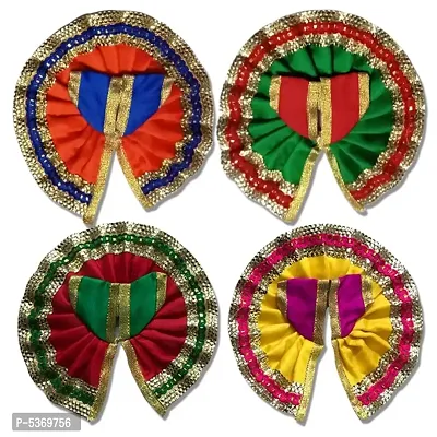 Shri laddu Gopal Ji/Kanha Ji/Thakur Ji/Krishan Ji Multicolored Dev Vastra/Bhagwan Ji ki Poshak Combo Set of 4 Fancy Elegant Dresses/Poshak ( SIZE 0 )-thumb0