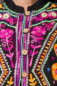 Vanillafudge Waistcoat For Women and Girls|Embroidered Waistcoat in black-thumb1