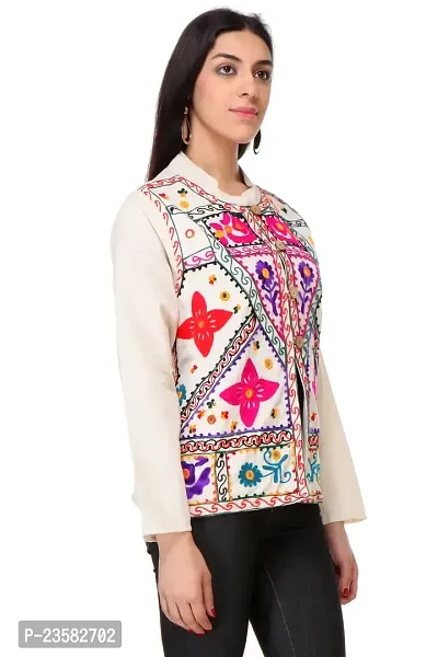 Vanillafudge jacket For Women and Girls|Embroidered jacket in white-thumb5