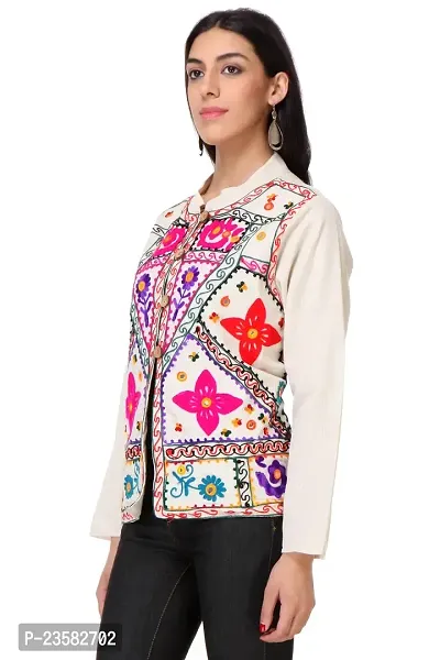 Vanillafudge jacket For Women and Girls|Embroidered jacket in white-thumb2