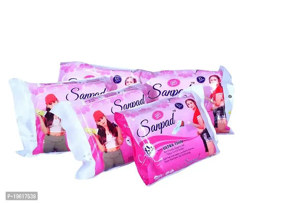 Sanpad XL Ultra Thin Sanitary Pads for Women - 6 Pads, Rash Free, Anti Tan, Skin Friendly, Double Wing Shape, Advanced Leak Protection, X Large, 280mm - 6 Packs (36 Pads)-thumb3