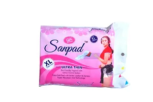 Sanpad XL Ultra Thin Sanitary Pads for Women - 6 Pads, Rash Free, Anti Tan, Skin Friendly, Double Wing Shape, Advanced Leak Protection, X Large, 280mm - 6 Packs (36 Pads)-thumb1