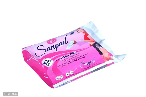 Sanpad XL Ultra Thin Sanitary Pads for Women - 6 Pads, Rash Free, Anti Tan, Skin Friendly, Double Wing Shape, Advanced Leak Protection, X Large, 280mm - 6 Packs (36 Pads)-thumb4