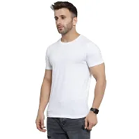 FABOO Cotton Round Neck Half Sleeve Regular Fit T-Shirt (White-B, L)-thumb3