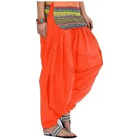 FABOO Women's Regular Fit Cotton Patiyala Salwar/Readymade Salwar (Orange-Purple, M)-thumb2