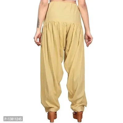 FABOO Women's Regular Fit Cotton Patiyala Salwar/Readymade Salwar (Beige, S)-thumb2