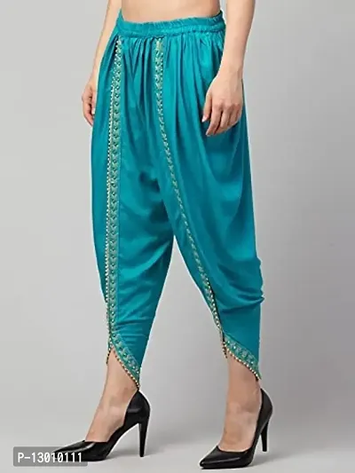 FABOO Women's Solid Cotton Harem Pants, Loose Fit Dhoti, Patiala-thumb4