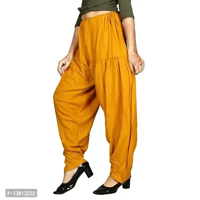 FABOO Women's Regular Fit Cotton Patiyala Salwar/Readymade Salwar (Yellow, L)-thumb4