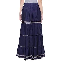FABOO Women's Cotton Blend Mid Rise Garara/Sharara Palazzo Pants (Navy, XL)-thumb1