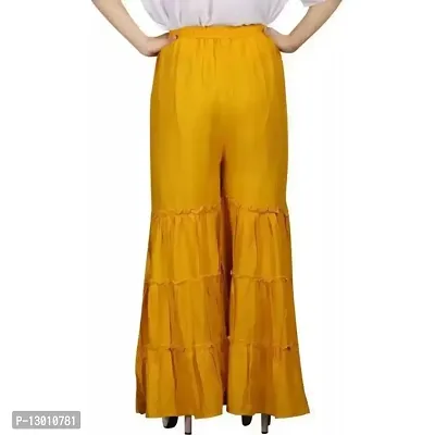 FABOO Women's Cotton Blend Mid Rise Garara/Sharara Palazzo Pants (Yellow, L)-thumb2