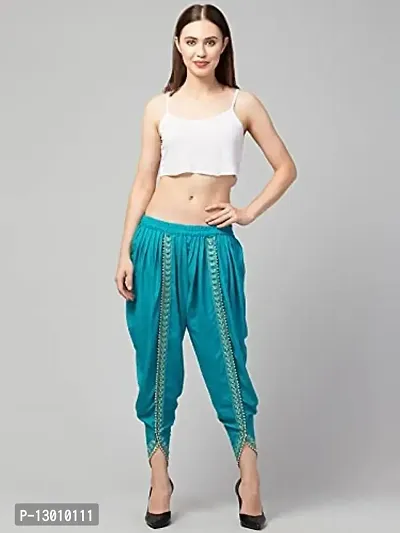 FABOO Women's Solid Cotton Harem Pants, Loose Fit Dhoti, Patiala-thumb5