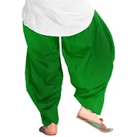 FABOO Women's Regular Fit Cotton Patiyala Salwar/Readymade Salwar (Green-White, M)-thumb1