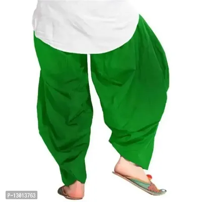 FABOO Women's Regular Fit Cotton Patiyala Salwar/Readymade Salwar (Green-White, M)-thumb2